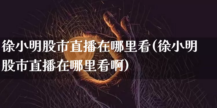 徐小明股市直播在哪里看(徐小明股市直播在哪里看啊)_https://www.dcjwmf.com_广期所_第1张