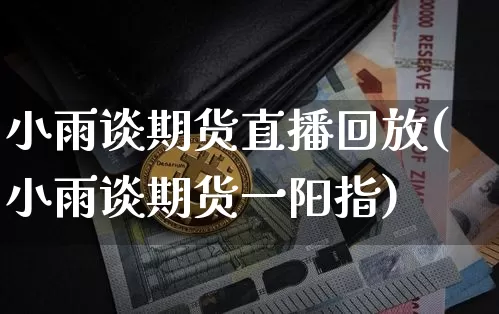 小雨谈期货直播回放(小雨谈期货一阳指)_https://www.dcjwmf.com_广期所_第1张