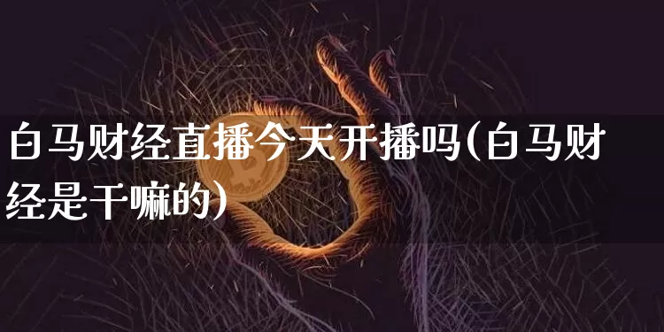 白马财经直播今天开播吗(白马财经是干嘛的)_https://www.dcjwmf.com_上期所_第1张